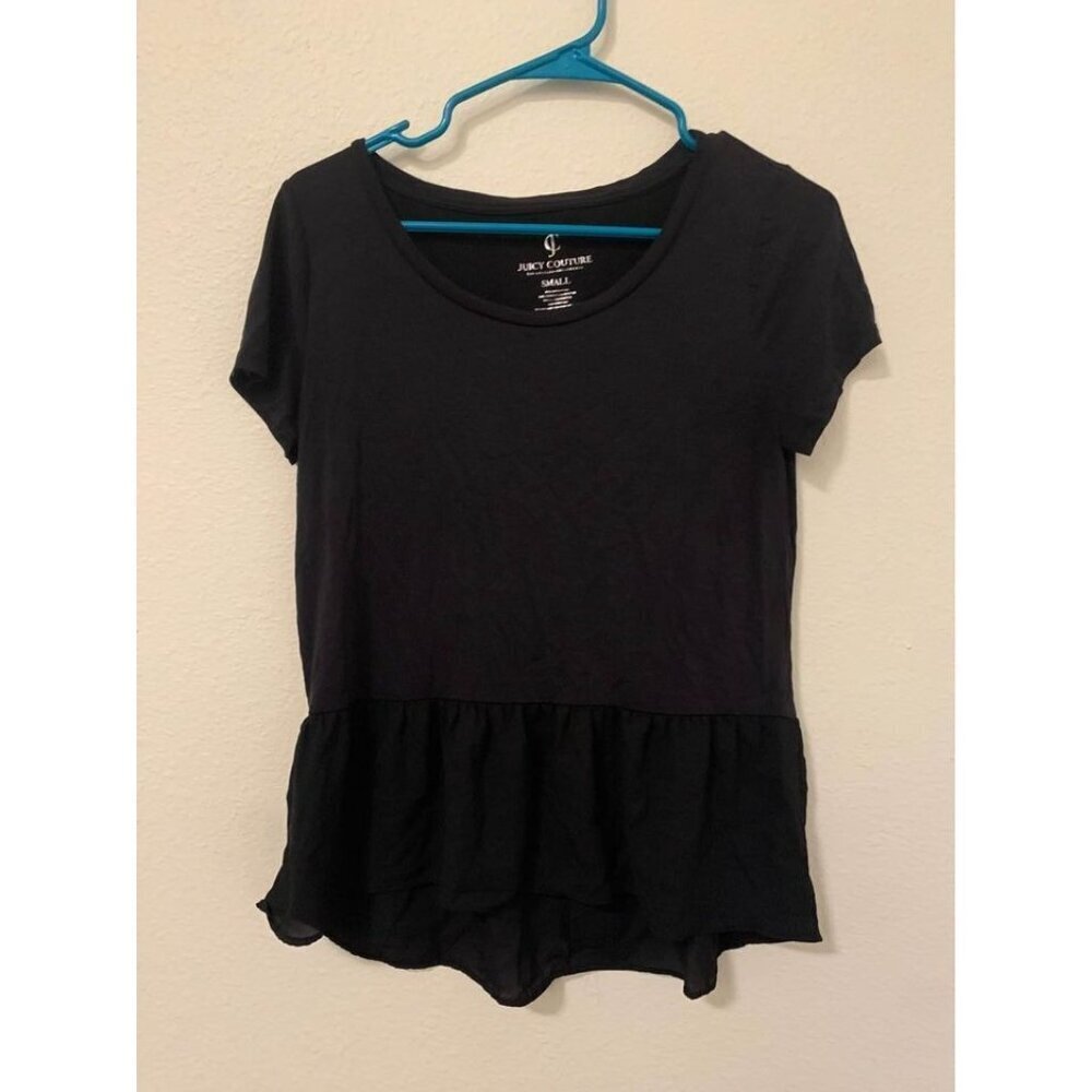 Juicy Couture Short Sleeve Top Womens Size Small Black